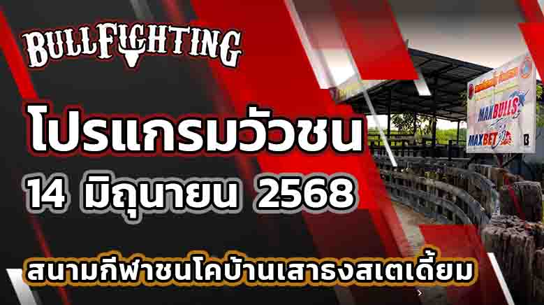 สนามกีฬาชนโคบ้านเสาธง วันที่ 14 มิถุนายน 2568